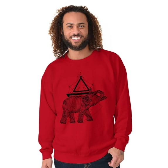 Spiritual Animal Elephant Triangle Sweatshirt for Men or Women Brisco Brands S