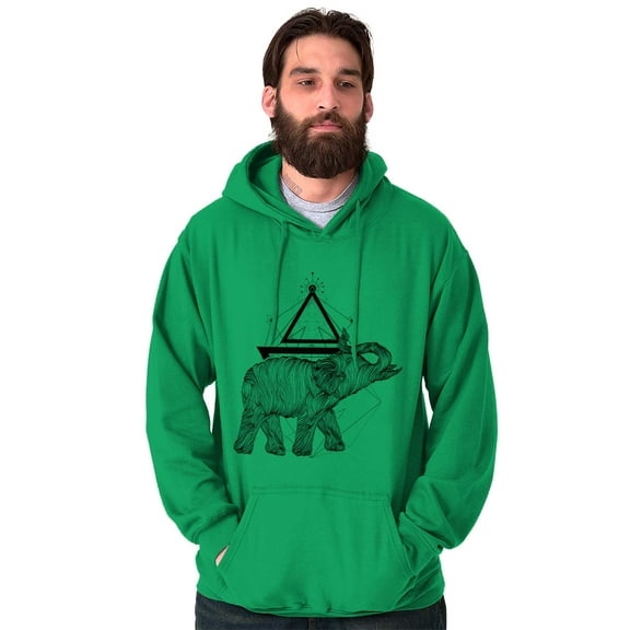 Spiritual Animal Elephant Triangle Unisex Plus Fleece Graphic Hoodie Brisco Brands 3X