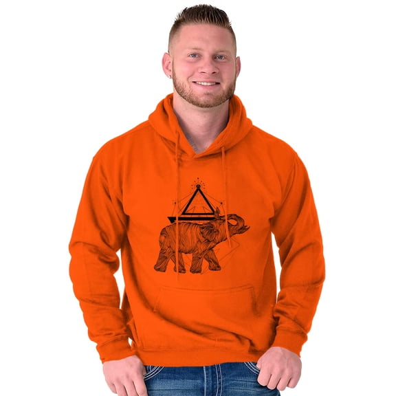 Spiritual Animal Elephant Triangle Unisex Plus Fleece Graphic Hoodie Brisco Brands 3X