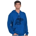 thumbnail image 1 of Spiritual Animal Elephant Triangle Unisex Fleece Graphic Zip Up Hoodie Brisco Brands 4X, 1 of 5