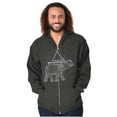 thumbnail image 1 of Spiritual Animal Elephant Triangle Zip Up Hoodie Men's Women's Brisco Brands X, 1 of 6