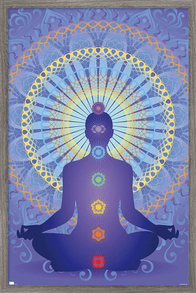 Spiritual - Chakras Wall Poster, 14.725" x 22.375", Framed