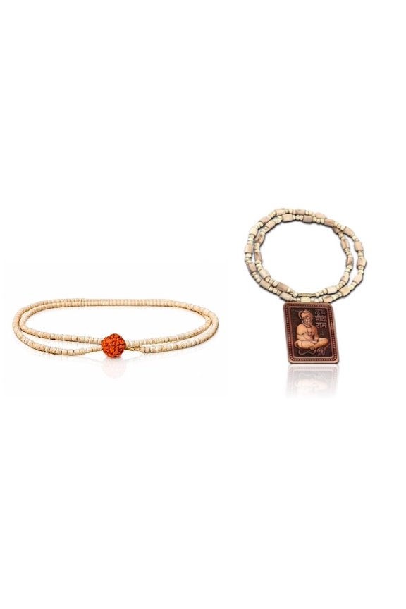 Spiritual Combination of Natural Tulsi Mala with Rudraksha Bead and exquisite Bageshwar Tulsi (basil) mala,Spritual Pendant Necklace for Women and Men