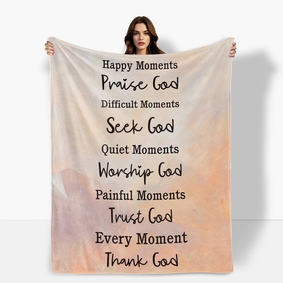 Spiritual Comfort Fleece Blanket For Friends Couples Thoughtful Holiday Gift Celebrating Faith Sofa Bed Travel Camping Polyester Throw Shipped From USA Soft Warm Comfortable Flannel Blanket Gift