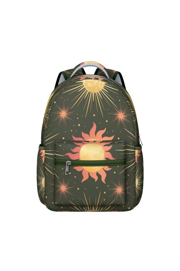 Spiritual Cosmic Night Student Backpack Waterproof Scratch-Resistant School Bag with Gothic Astrology and Starry Print, Adjustable Straps, Comfortable for Daily Commuting
