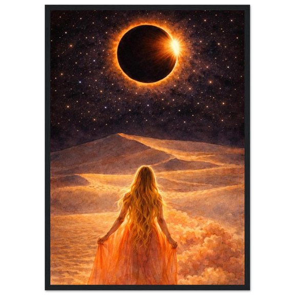 Spiritual Eclipse Cosmic Wall Art Print, Unframed Paper Poster 8x10in