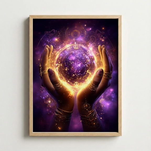 Spiritual Energy Wall Art Mystic Hands Cosmic Home Decor
