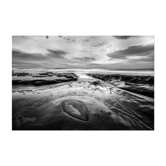 Spiritual Eye - San Diego California Photography Black and White Coastal Ocean Nature Minimalist Landscape Abstract Unframed Wall Art Print 4 x 6 inches