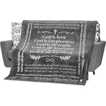 Spiritual Gifts for Women, Men, Scripture Blanket, Religious Gifts, Christian, Inspirational, Catholic, Faith, God Gifts, Healing Throw Blanket for Prayer 60x50 Inches (Grey)