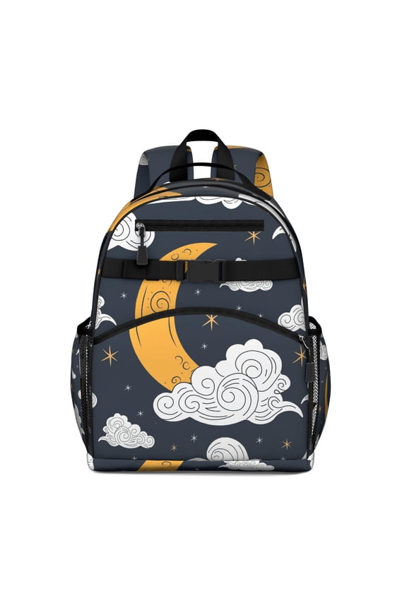 Spiritual Gothic Print Durable Daypack - Adjustable Waterproof Backpack with Cosmic Design for Teens