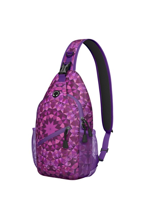 Spiritual Healing Mandala Sling Backpack for Travel, Psychedelic Boho Crossbody Bag for Meditation, Anxiety Relief, and Energy Balance