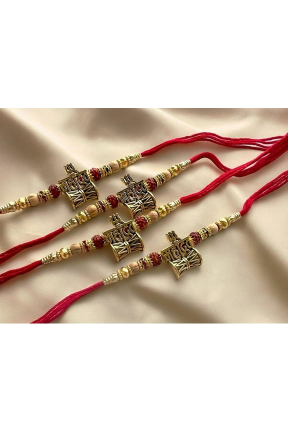 Spiritual Mahadev Rakhi for Brother  Premium Festival Rakhi Thread with Rudraksha Beads