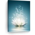 thumbnail image 1 of Spiritual Meditation Yoga Magic White Lotus Flower Wall Art Canvas Art Print Blooming Lotus Picture Framed Water Lily Wall Art Painting Home Decor for Bedroom 12"x16", 1 of 6