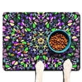 thumbnail image 1 of Spiritual Pet Placemat - Fusion of Colors Mandala Dog Bowl Mat, Non-Slip Rubber Bottom, Large Coverage Area, 1 of 7