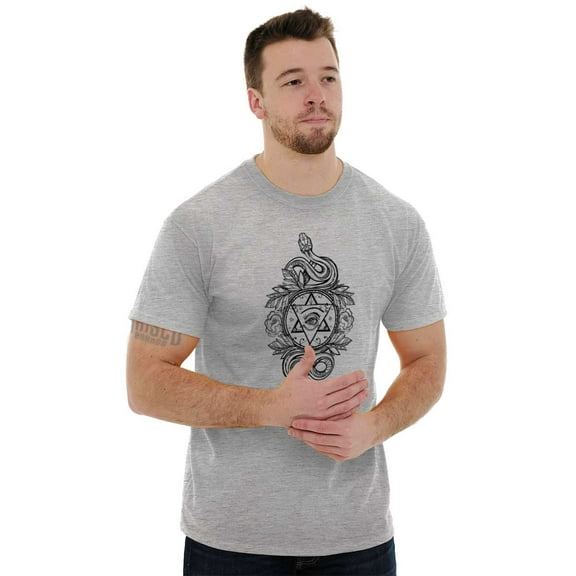 Occult Symbolism All Seeing Eye Snake Men's Graphic T Shirt Tees Brisco Brands S