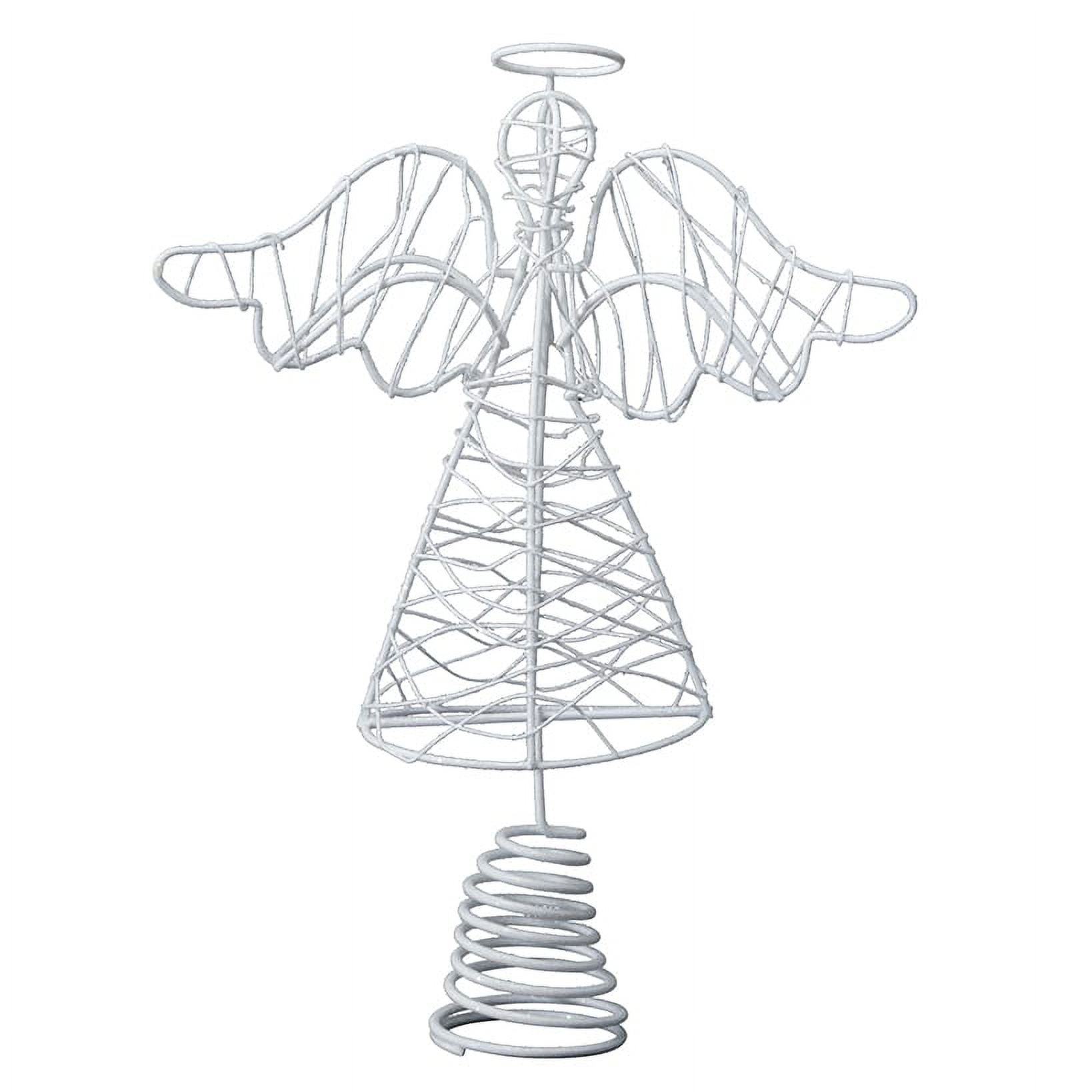 White Metal Angel Wire Christmas Tree Topper