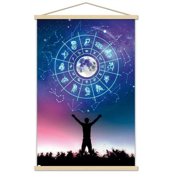 Spiritual - Zodiacs Wall Poster with Wooden Magnetic Frame, 22.375" x 34"