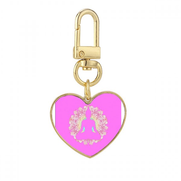 Spirituality Awakening Sublimation Devotion Gold Heart Keychain Metal Keyring Holder