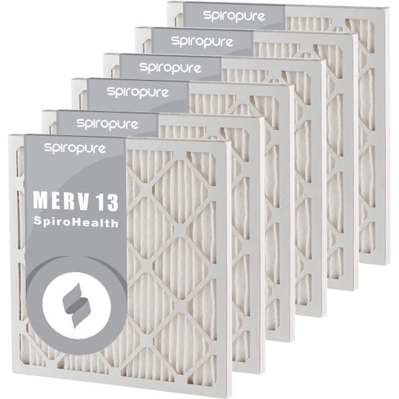 SpiroPure 16.75x24x1 MERV 13 Pleated Filter Air Filters - Made in USA (6 Pack)