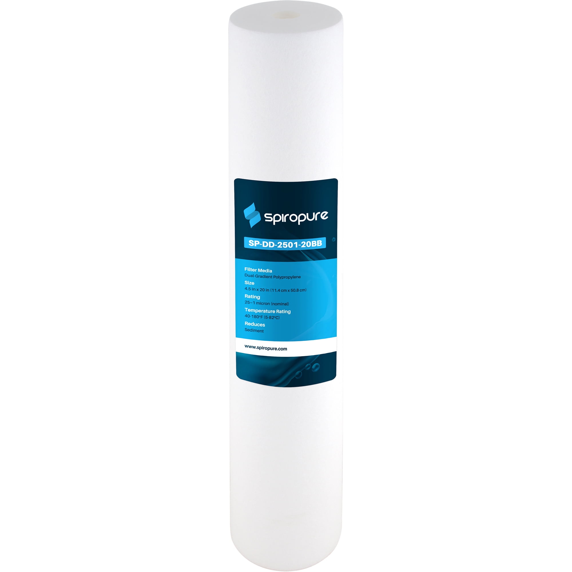 SpiroPure 20 x 4.5" Dual Gradient Polypropylene Filter, 1 Micron (6 Pack)