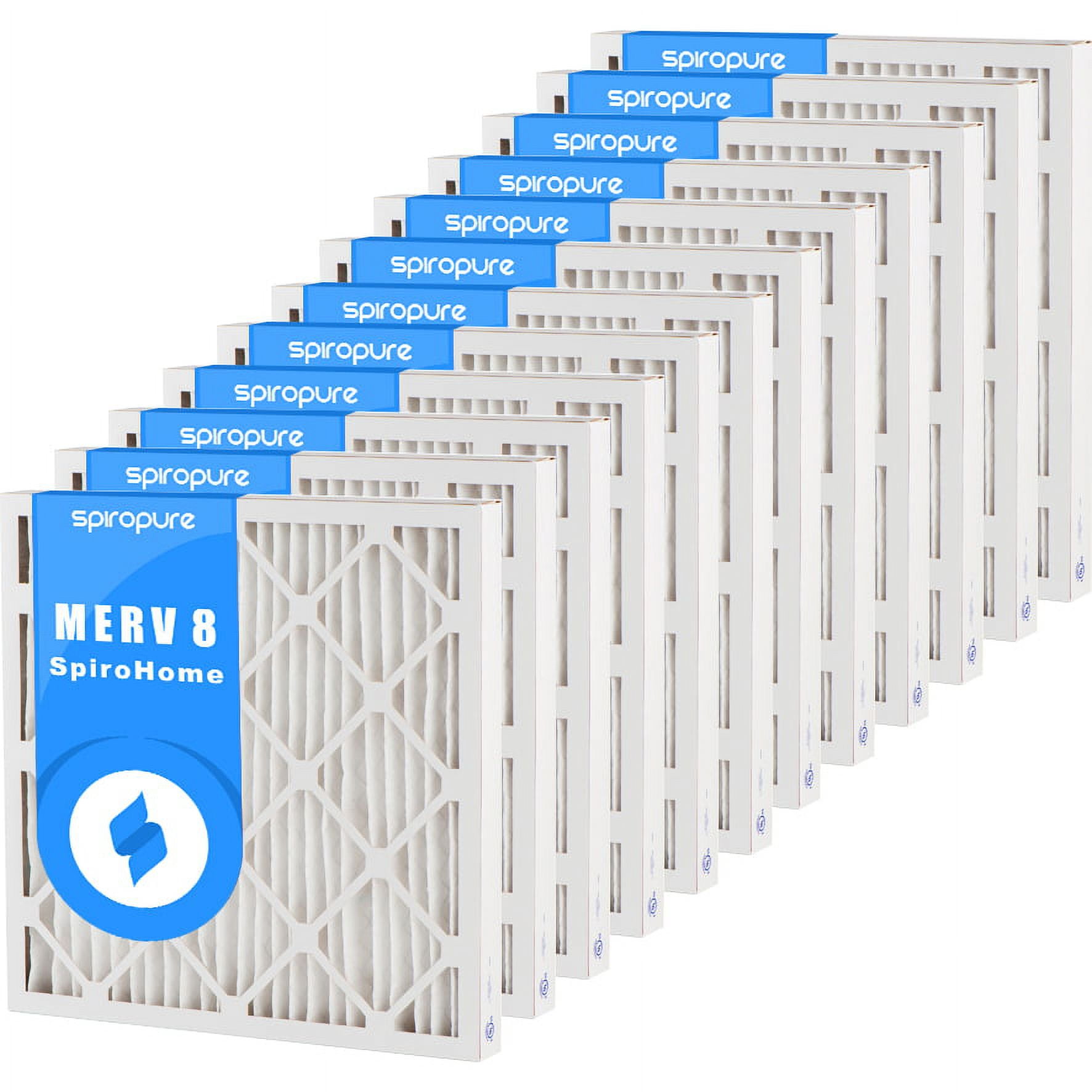 SpiroPure 22x22x2 MERV 8 Pleated Filter Air Filters Made in USA (12
