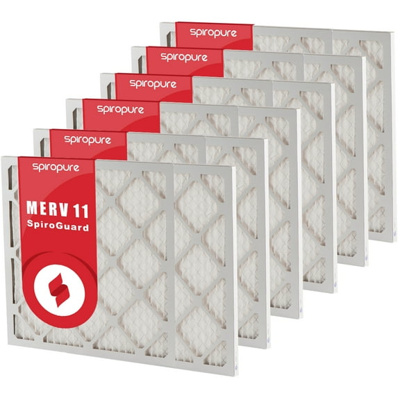 SpiroPure 30 x 30 x 1 MERV 11 Pleated Filter Air Filters - Made in USA (6 Pack)