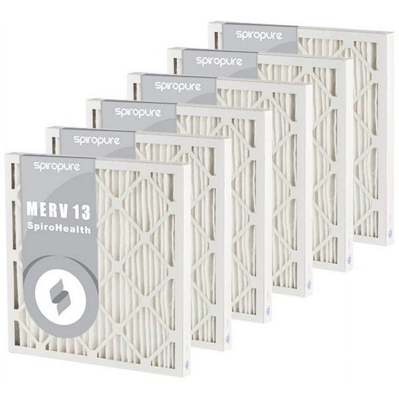 SpiroPure 30X36X2 MERV 13 Pleated Air Filters - Made in USA (6 Pack)