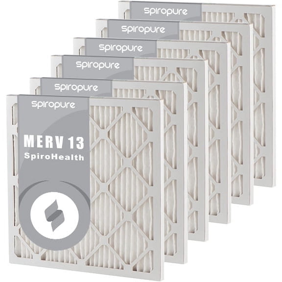 SpiroPure 7x11x1 MERV 13 Pleated Filter Air Filters - Made in USA (6 Pack)