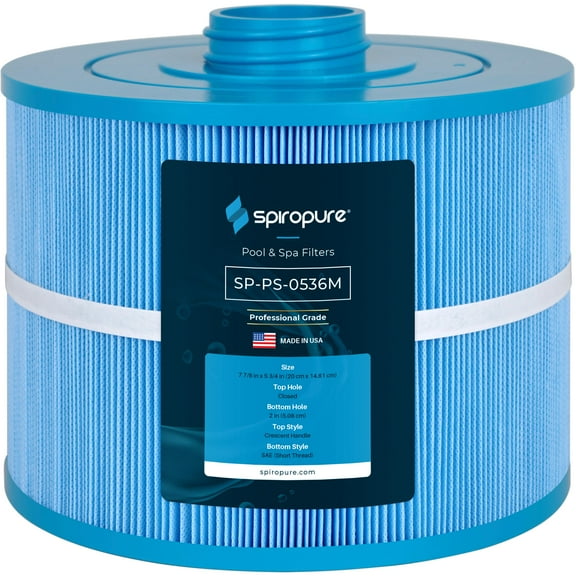 SpiroPure Replacement for Bullfrog 10-1035 10-2785 Pleatco PBF35 Unicel 8CH-950 Filbur FC-0536 FC-0536M Blue Media Hot Tub Spa Pool Replacement Cartridge (Short Thread)