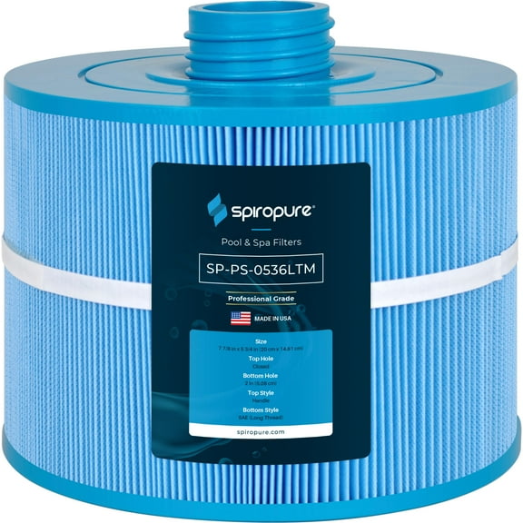 SpiroPure Replacement for Bullfrog 10-2870 Pleatco PBF36 PBF36-M Unicel 8CH-951 8CH-951AM Filbur FC-9949 Blue Media Hot Tub Spa Pool Replacement Cartridge (Long Thread)