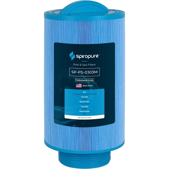 SpiroPure Replacement for Pleatco PLAS35 PLAS35-M Unicel 5CH-203 5CH-203AM Filbur FC-0303 FC-0303M LA Spas FD-51320 FD-51500 Blue Media Hot Tub Spa Pool Cartridge