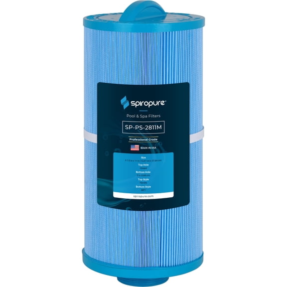 SpiroPure Replacement for Unicel 5CH-402 5CH-402AM Filbur FC-2811 FC-2811M Pleatco PJW40SC-F2M PJW40SC-F2M-M Jacuzzi 6540-723 Blue Media Hot Tub Spa Pool Cartridge