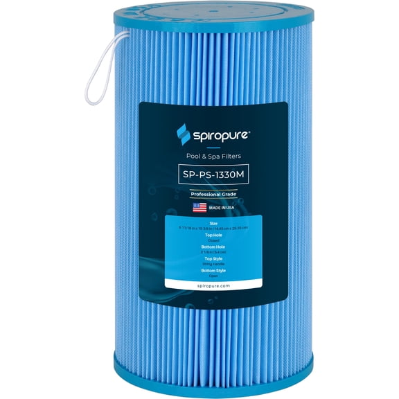 SpiroPure Replacement for Unicel C-5601 C-5601AM Pleatco PJW23 PJW23-M Filbur FC-1330 FC-1330M Jacuzzi 2540-380 43-2954-01-R Blue Media Hot Tub Spa Pool Cartridge
