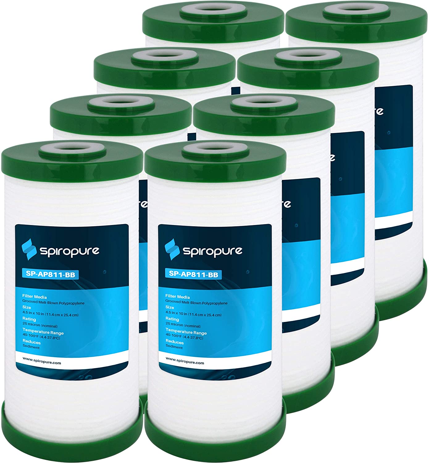SpiroPure SPAP811BB 10x4.5 25 Micron Grooved MeltBlown Polypropylene