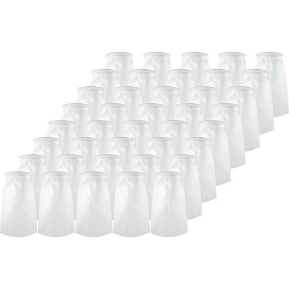 SpiroPure SP-BP-1-25 25 Micron #1 (7” x 17") Glazed Polypropylene Felt Liquid Bag Filter (Case of 40)