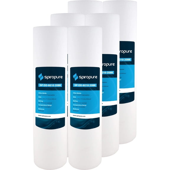 SpiroPure SP-DD-6010-20BB 20x4.5 BB 10 Micron Spun Melt-Blown Polypropylene Water Filter Cartridge SDC-45-2010 (Case of 6)