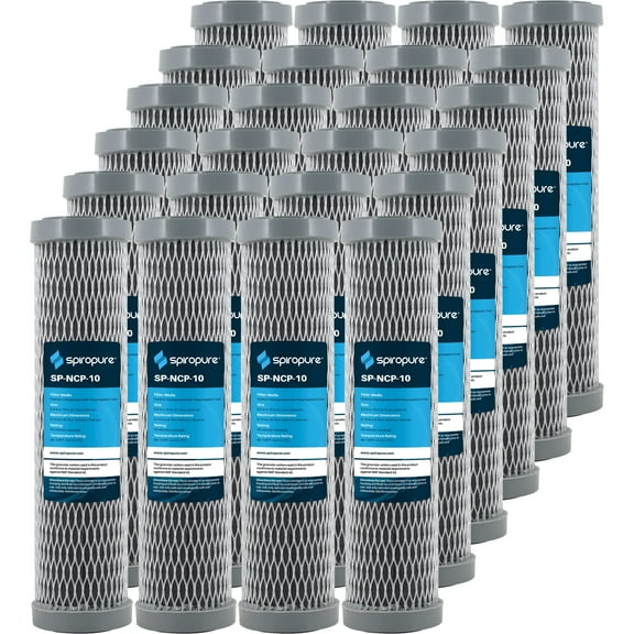SpiroPure SP-NCP-10 10x2.5 10 Micron Dual Purpose Sediment and Carbon Water Filter Cartridge NCP-10 155367-43 (Case of 24)