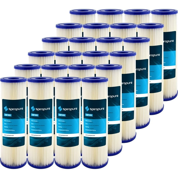 SpiroPure SP-R5 10x2.5 5 Micron Pleated Polyester Sediment Water Filter Cartridge SPC-25-1005 (Case of 24)