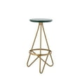 thumbnail image 1 of Spiroa 30" Modern Industrial Metal Backless Circular Bar Stool, Green Seat with Gold Frame, 1 of 9
