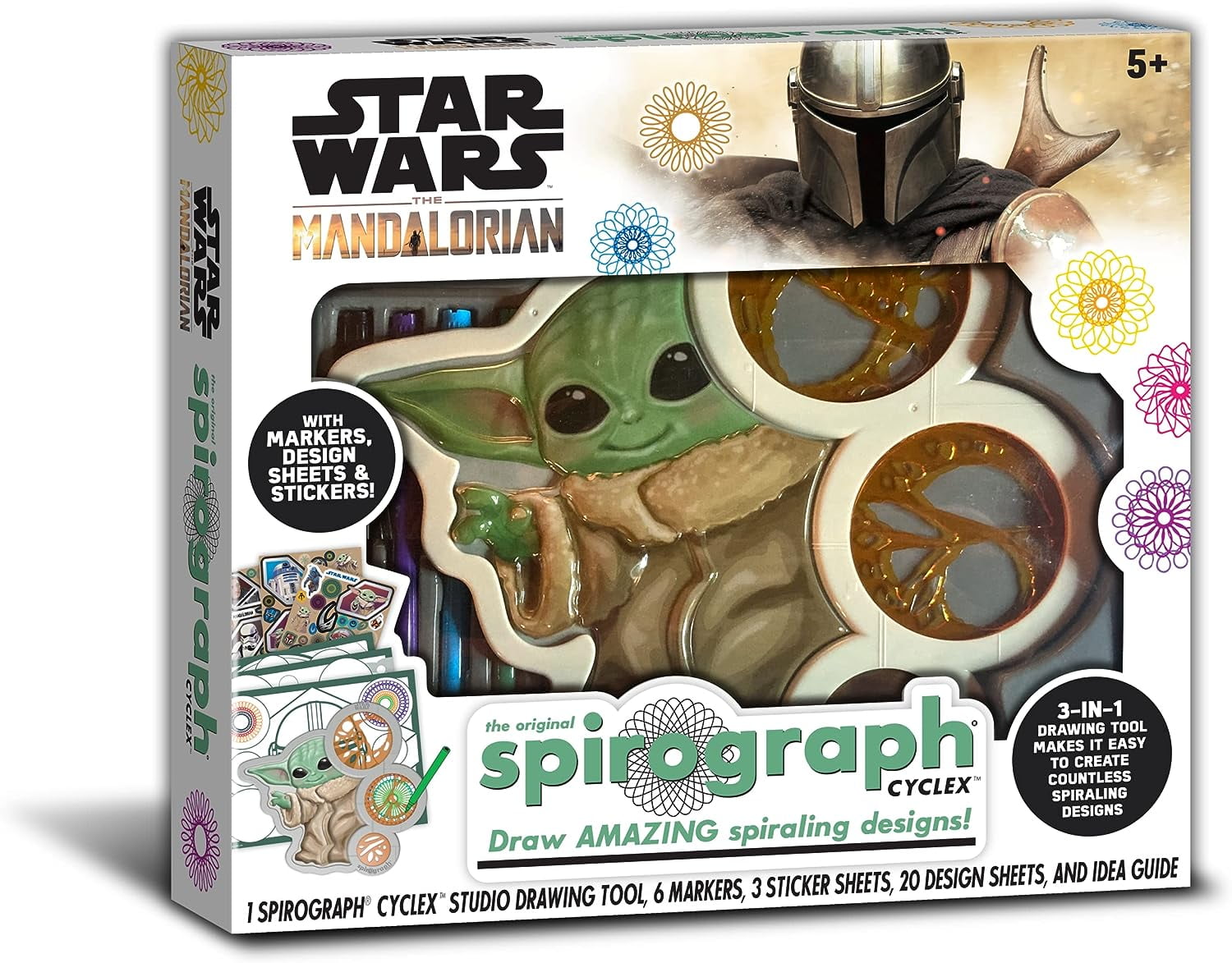 Spirograph Cyclex Cartoon Star Wars Mandalorian Grogu Baby Yoda Art Kit