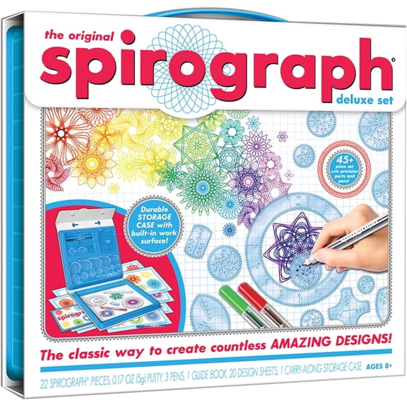 Spirograph Deluxe Set Spiral Art Drawing Kit The Classic Way to Make Countless Amazing Designs For Kids Ages 8+