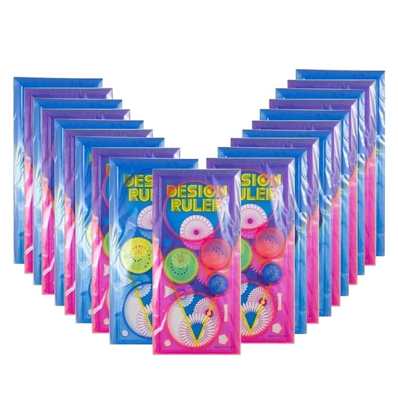 Spirograph Geometric, Designer Scale/Ruler For Birthday In Bulk School Multicolour | Set Of 20