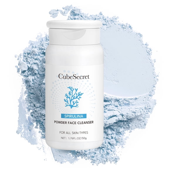 SpiruIina Enzyme Powder Face Cleanser | Gentle Exfoliating & Brightening | For All Skin Types, 50g