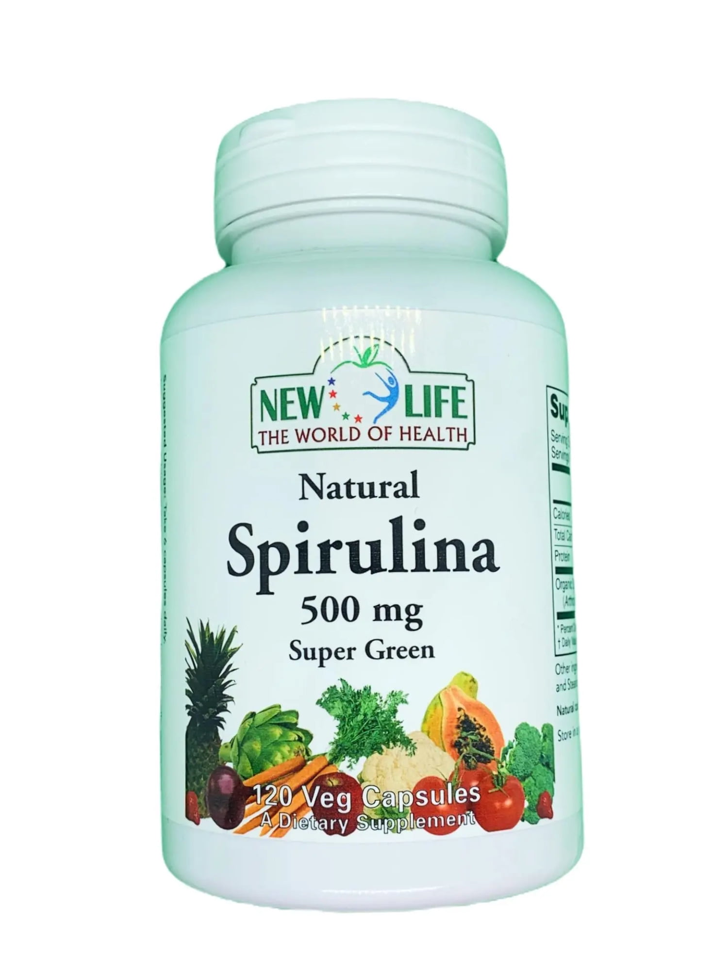 Spirulina Dietary Supplement 500mg 120 Veg Capsules