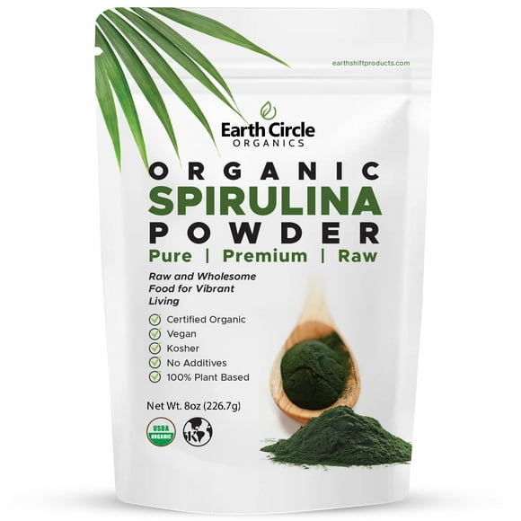 Spirulina Powder, Kosher, TWE5Raw and Non-Irradiated | Pure Vegan Protein | Premium Energy Superfood, High in Amino Acids and Antioxidants - 8oz