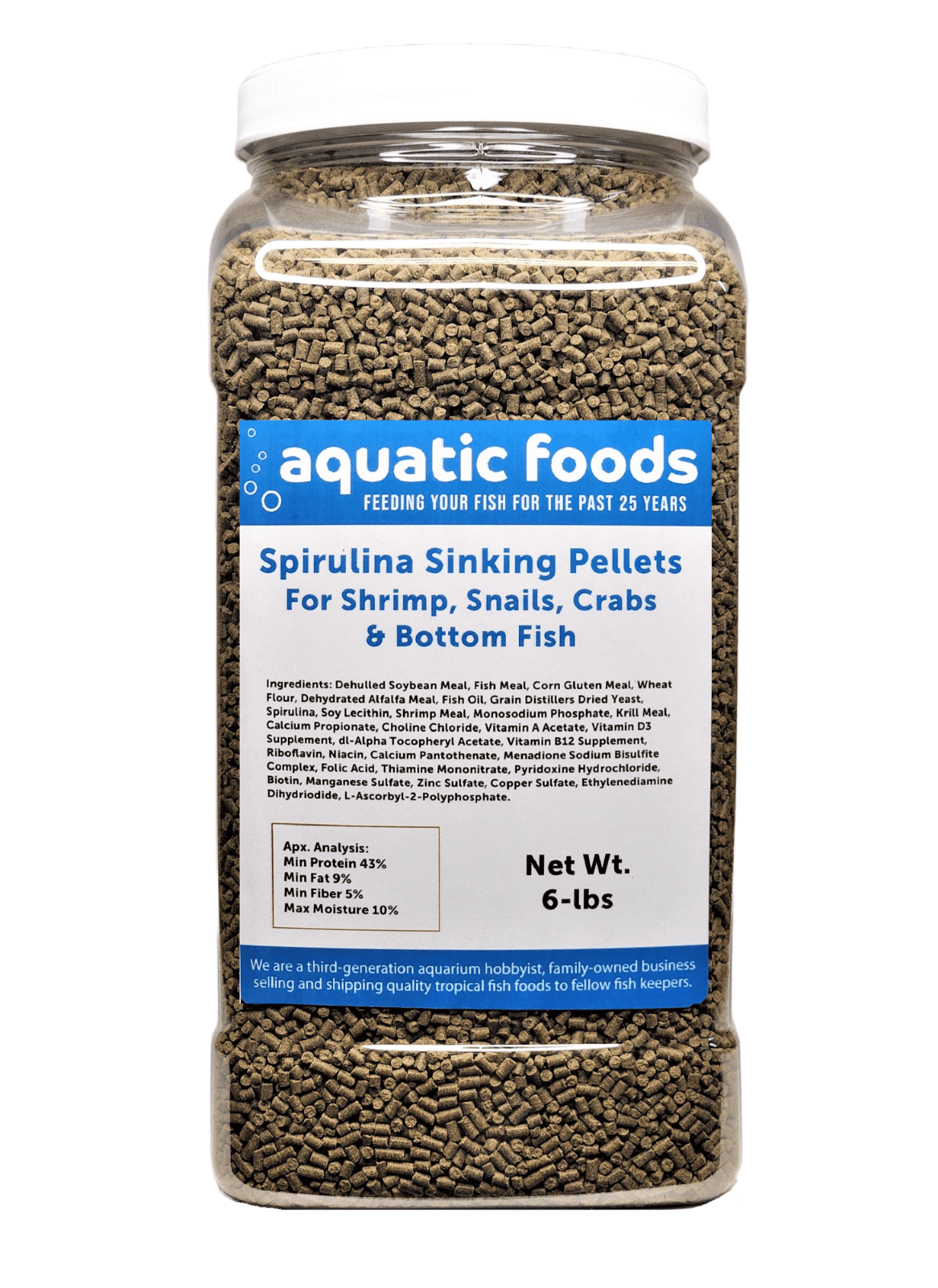Ziegler Fish Spirulina Sinking Pellets for Shrimp, Snails, Crabs, Catfish, Plecos ...
