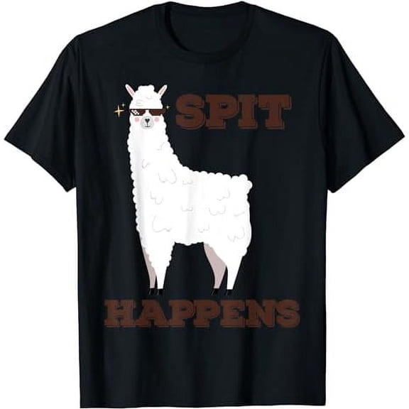 Spit Happens Funny Llama TShirt Cool Llama Alpaca Lover Tee