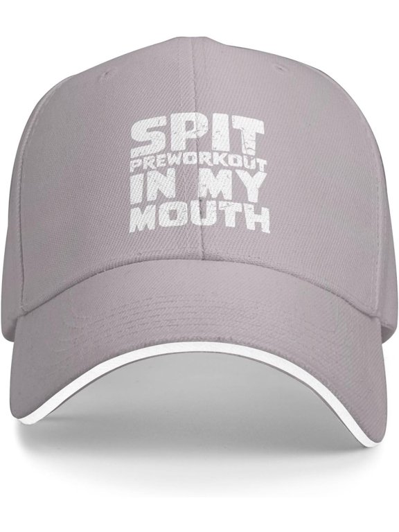 Spit Preworkout in My Mouth Hat Funny Sandwich Visor Golf Baseball Cap Adjustable Dad Hats for Men Women