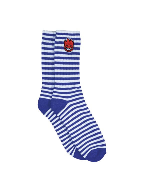 Bighead Fill Stripe Emb Crew Socks Blue/White (1 Pair)