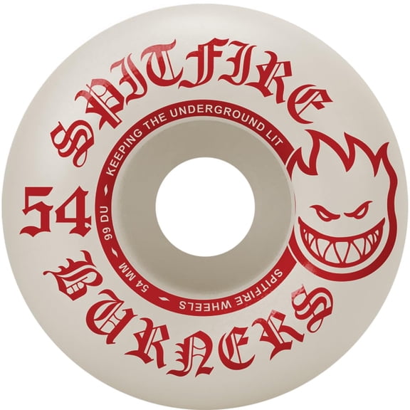 Spitfire Burners Skateboard Wheels 99a 54mm White/Red